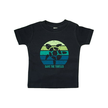 

Inktastic Vintage Sunset Save The Turtles Gift Baby Boy or Baby Girl T-Shirt