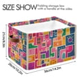 thumbnail image 4 of Yayeee Canvas Storage Basket with Handles for Shelves Fabric Bins Closet Organizer, Art Map, 4 of 8
