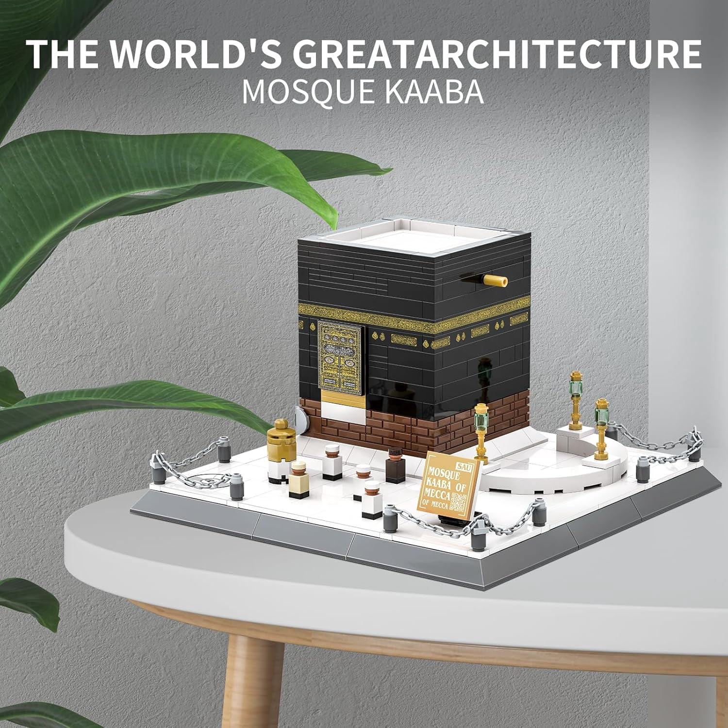 Islamic Mosque Kaaba Architectural Model Building Block Sets Muslim Bricks Toy Hajj Kit Eid,446 Pieces