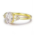 thumbnail image 2 of Cora Jewellery 1.35CT Muse Setting Oval Moissanite Solitaire Engagement Ring For Women, 14K Yellow Gold, 2 of 6