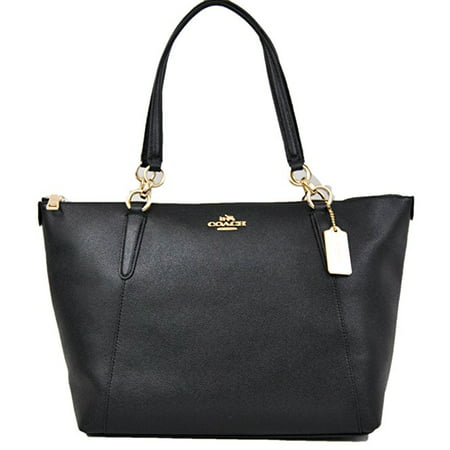 COACH Crossgrain Ava Tote Shoulder Bag Black (Best Way To Sell Coach Purses)