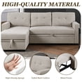 thumbnail image 4 of MOONMISS Sectional Sofa Bed with Storage and Soft Seat ,Reversible Pull Out Couch for Living Room,Beige, 4 of 6