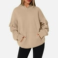 thumbnail image 4 of Women's Hoodies & Sweatshirts Womens Oversized Pullover With Cargo Pockets Crewneck Sweatshirt Fall Fashion Outfits Fleece Workout Clothes, Women's Hoodies & Sweatshirts M, 4 of 7