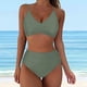 thumbnail image 1 of Traje de Baño Mujer Conjunto de Bikini Push Up Sexy Para Mujer, Traje de Baño de Dos Piezas de Cintura Alta, Tankini Con Estampado Fruncido Retro Para Playa y Piscina 1658, 1 of 6
