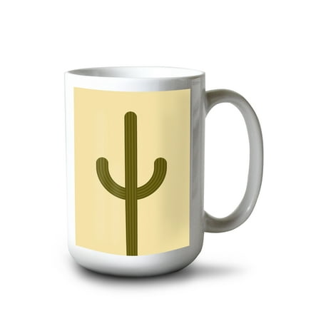 

15 fl oz Ceramic Mug Cactus Geometric Contour Dishwasher & Microwave Safe