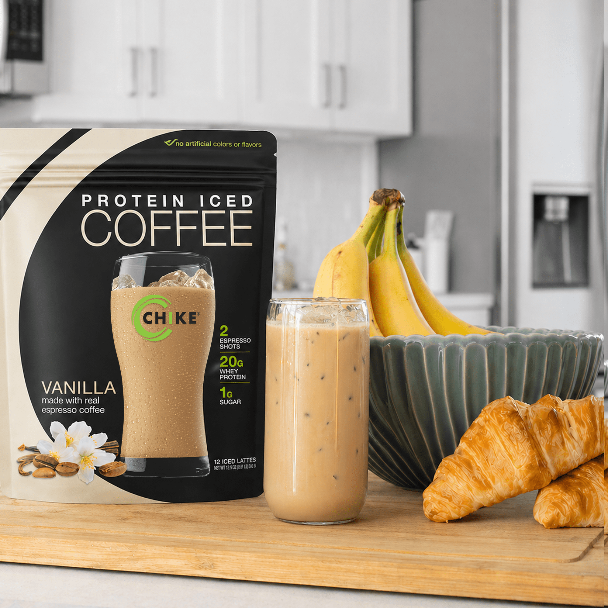 Chike Vanilla Protein Iced Coffee with Real Espresso, 20g Protein, 12 Servings