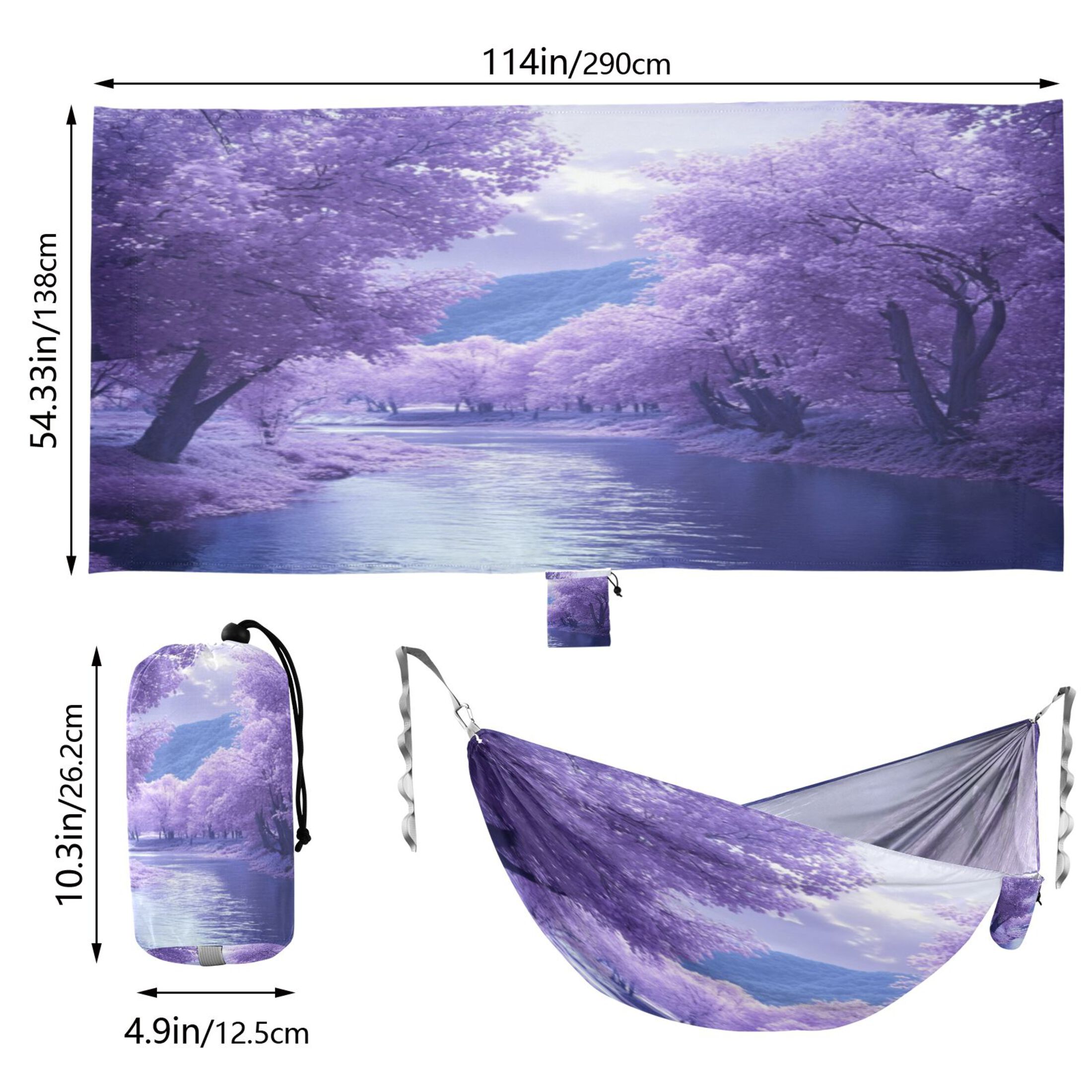 Hammock Camping Hammock Nylon Portable Hammock Travel Camping Hammock Purple River Picture