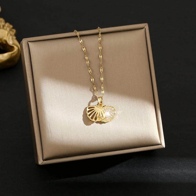 clover (*☻ New Titanium Steel Four-Leaf Clover Necklace - Trendy and Stylish