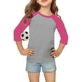 thumbnail image 5 of LIaqionyy Girls 3/4 Sleeve Shirt Kids Casual Loose T Shirts Crew Neck Tunic Blouse Christmas Tops, 5 of 6