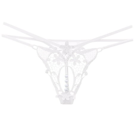 Womens Crotchless Pantie White Underwear Women s Sexy Lingerie & Underwear Sexy Underwear for Women Funny Thongs One Size