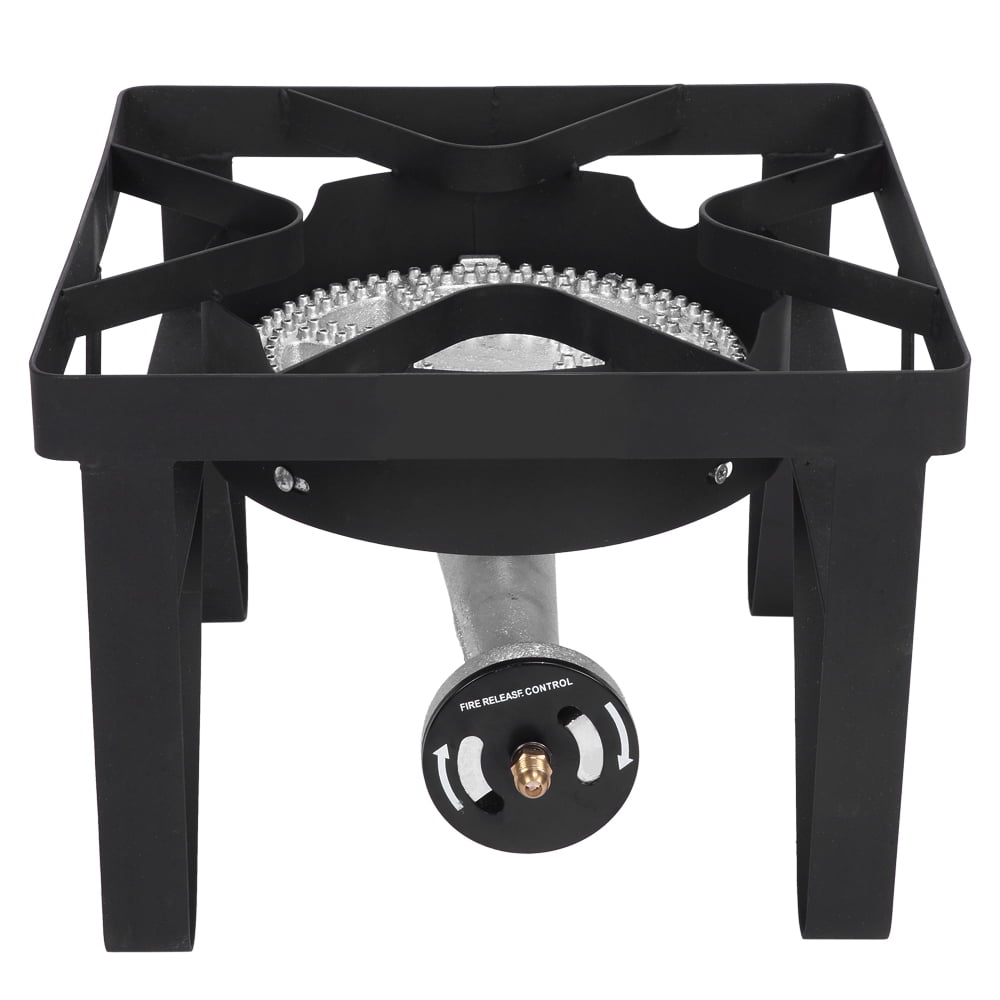 200000 BTU Outdoor Propane Burner High Pressure 0-20 PSI Regulator Cast Iron Camp Stove with Square Stand for Turkey Fryer Crab Boil Canning Home Brewing Backyard Cooking Tailgating Camping