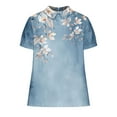 thumbnail image 5 of Casual Tops for Women Trendy Summer Floral Print Blouses for Women Womens T Shirts Casual V Neck, 5 of 5