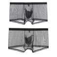 thumbnail image 2 of TANBOM Men's Nylon Mesh See-Through Breathable Boxer Briefs Underwear Black, 1-Pack, XXXL, 2 of 6