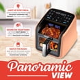 thumbnail image 6 of Gourmia Panorama 7-QT Digital Air Fryer with Panoramic View, Holographic Display, & 12 Presets, Peach, 6 of 10