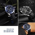 thumbnail image 4 of Correa de reloj transpirable para Casio Ocean Heart EFB-670 EFB-530 EFV-600 EFR-552 Correa de reloj de cuero azul y negro 18 mm 20 mm 21 mm 22 mm, 4 of 5