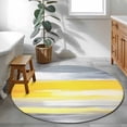 thumbnail image 4 of Round Area Rug 4ft,Yellow Gray Oil Painting Art Washable Carpet Non-Slip Runner Accent Rugs Indoor Floor Mat for Bedroom Living Room Decor,Watercolor Gradient, 4 of 9
