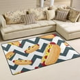 thumbnail image 2 of SKYSONIC Hotdog Pattern Area Rug Pad - 31 x 20 inch - 100% Light Weight Polyester Fabric for Living - Bedroom, 2 of 6