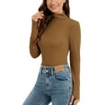 thumbnail image 5 of Timegard Rompers for Women Ribbed High Neck Long Sleeve Comfy Fitting Solid Color 1 Piece Bodysuit, 5 of 5
