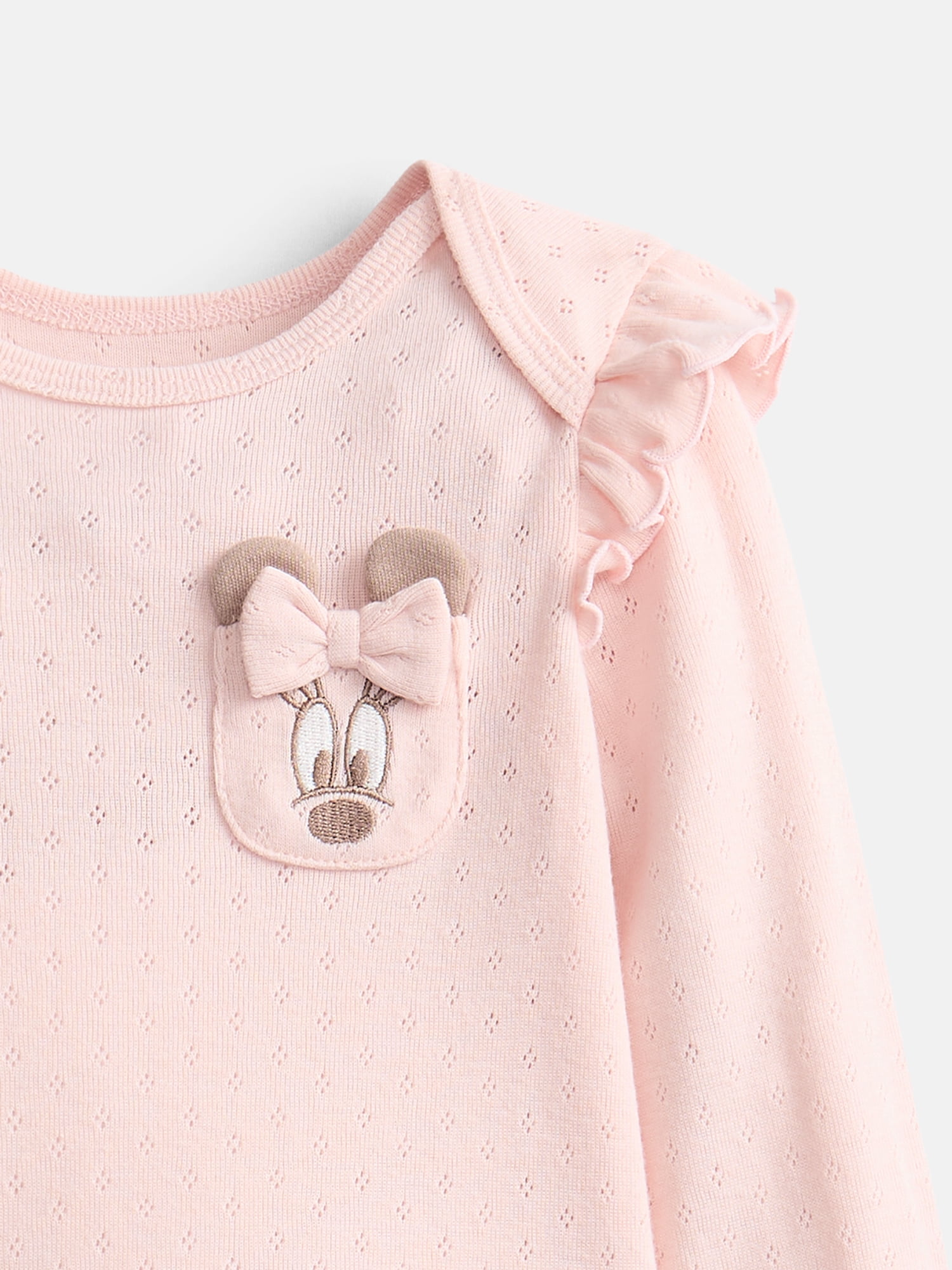Disney Baby Wishes + Dreams Minnie Mouse Bodysuits with Long Sleeves, 3 Pack, Sizes Newborn-18M