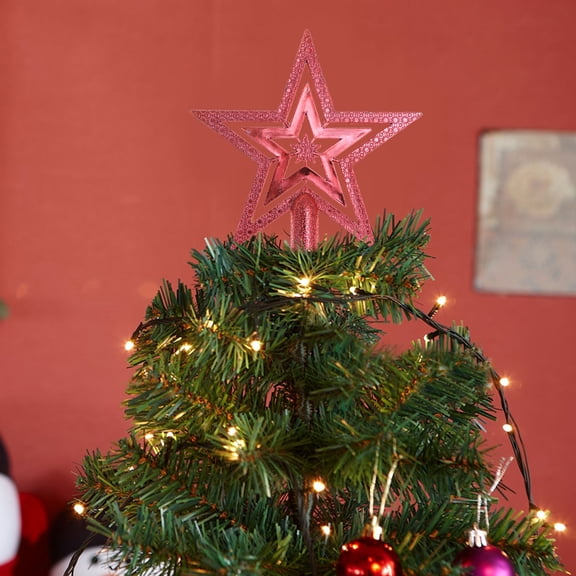 Milisten Red Christmas Tree Star Topper Lightweight Holiday Decoration for Festive Tree and Seasonal Home Decor
