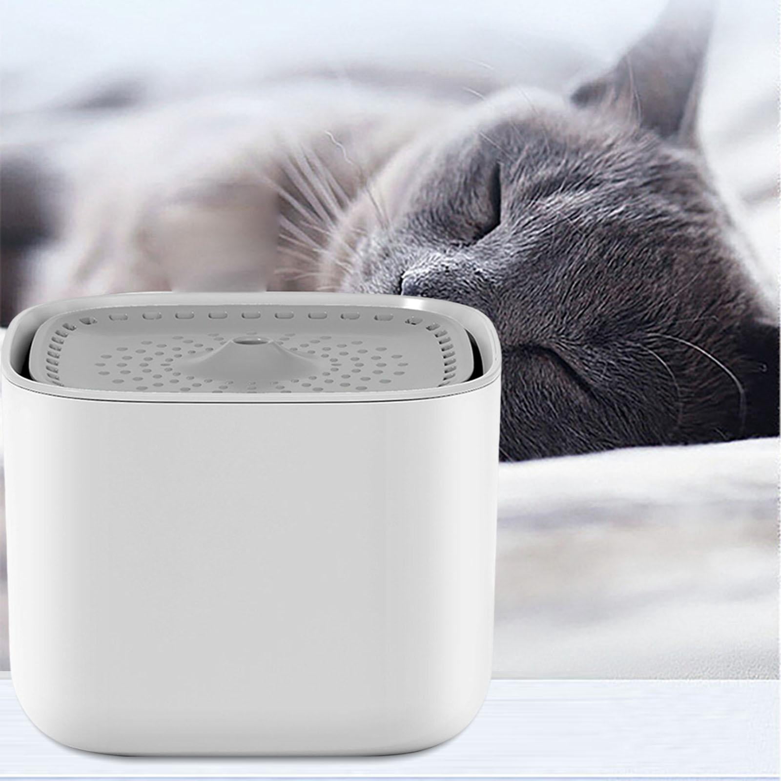 Fzaqwen Automatic Cat Water Fountain, Mute Portable Container Electric Feeder Dispenser White