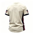 thumbnail image 4 of USA 2026 Soccer Cup Fan Jersey for Men, Crewneck Short Sleeve T-Shirt with Statue of Liberty & Stars Graphic, Lightweight Breathable Athletic Top, 1 PC Beige L, 4 of 4