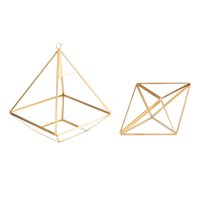 Better Homes & Gardens 2-Piece Brass Geo Terrarium Set
