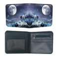 thumbnail image 2 of WIRESTER RFID Blocking Bifold Wallet for Men, Slim Leather Credit Card Holder with ID Window - Wolf Pack Moon, 2 of 6