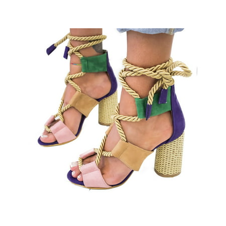 Womens High Heel Ankle Strap Hollow Out Sandal