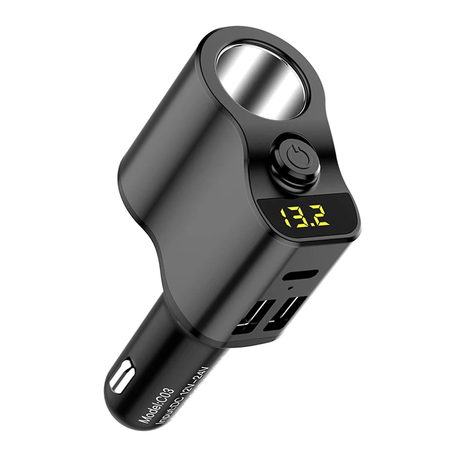 compatible Car Charger Adapter FM Transmitter Cigarette Lighter with Digital Display_Perfect Gift