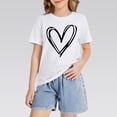 thumbnail image 6 of YunPes Cute Heart Print Shirt Casual Loose Fit Short Sleeve Summer Streetwear Sports Top Valentine's Day Basic Toddler Undershirt, 6 of 8