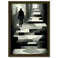 thumbnail image 1 of Lone Figure Abstract Monochrome Vintage Black White Artwork Framed Wall Art Print A4, 1 of 4