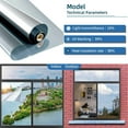 thumbnail image 3 of One Way Privacy Window Film,Topboutique Reflective Glass Mirror Tint,Sun Blocking Anti UV Heat Control Mirror Reflective Film,Daytime See Out Not in,Static Cling for Office Home,Silver,17.7x78.7 in, 3 of 7