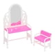 thumbnail image 3 of Tocador de casa de muñecas con silla NikouMX miniatura diseño elevado, 3 of 8