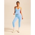 thumbnail image 6 of PISONIC Women 2 Piece Workout Sets V Neck Halter Tank Matching Twist Waist Leggings Yoga Pilates Outfits, 6 of 6