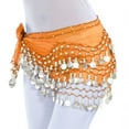 thumbnail image 2 of Women's Belly Dance Hip Scarf Beads Fringe Skirt Wrap for Belly Orange Free Size, 2 of 4