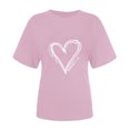 thumbnail image 4 of Zpanxa Valentines Shirts for Women Fashion Crewneck Print Short Sleeve T-Shirt Casual Loose Shirt Pink A, 4 of 6