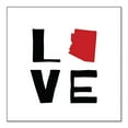 thumbnail image 1 of DistinctInk Custom Bumper Sticker - 3" x 3" Decorative Decal - White Background - Arizona - Love Black & Red, 1 of 2