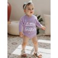 thumbnail image 6 of BemeyourBBs Baby Girl Sweater Romper Round Neck Long Sleeve Knit Jumpsuit, 6 of 9