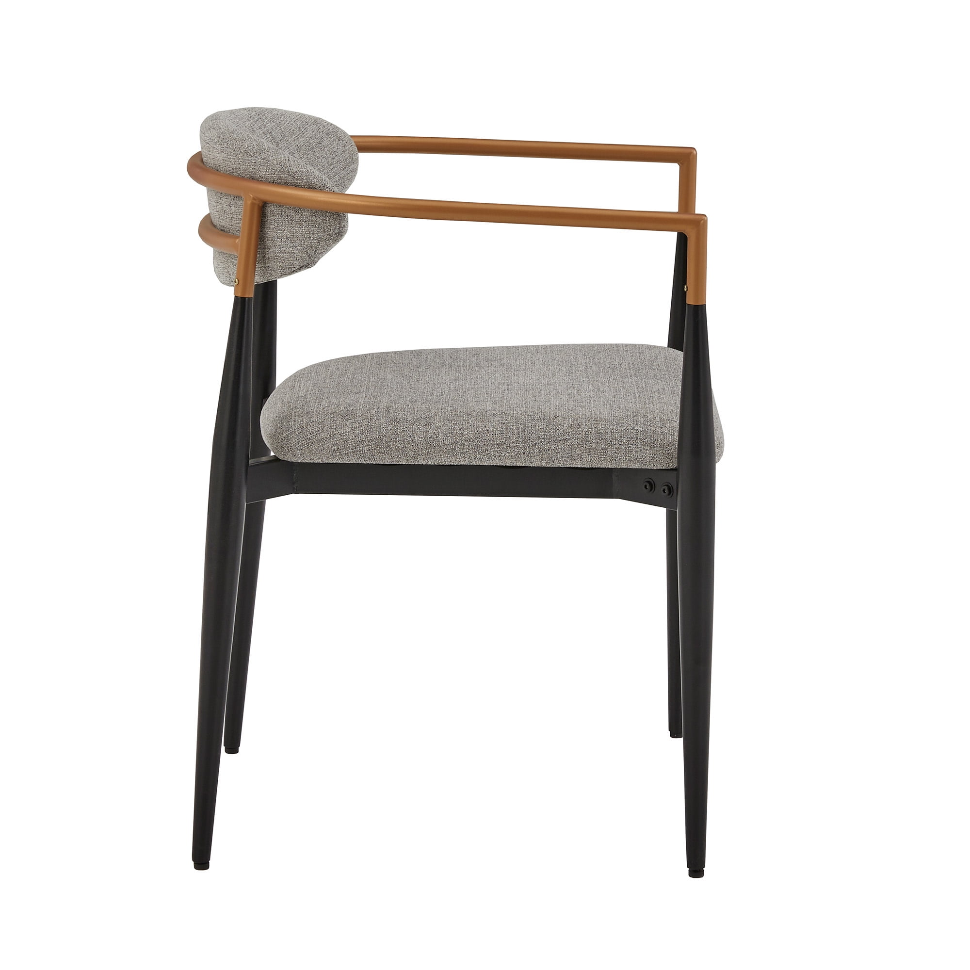 Weston Home Yuma Mid-Century Modern Dining Chair with Two-Tone Amber Dust & Black Finish, Light Gray (Set of 2)