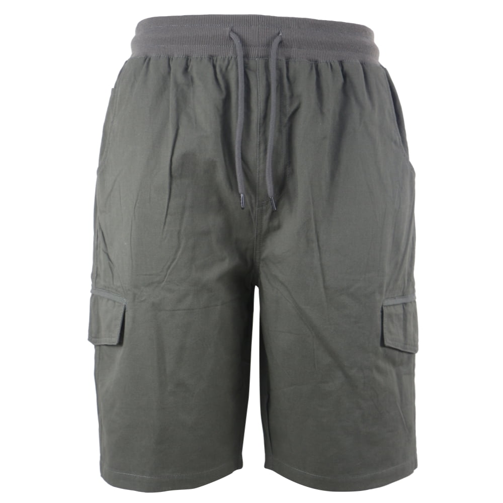 Yours Clothing Cotton Espionage Big & Tall Khaki Green Stretch Twill Cargo Shorts Womens Clothing Shorts Cargo shorts 