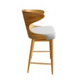 thumbnail image 6 of Glavbiku Mid Century Wood Barstools Set of 2 W/Fabric Upholstered,and Curved Backrest,Light Beige, 6 of 10