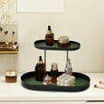 thumbnail image 1 of Double Layer Iron Tabletop Storage Tray Cosmetics Jewelry Perfume Display Rack Multi-Purpose Dresser Countertop Organizer for Lipstick Necklace Ring Perfume Bottle Bedroom Living Room Storage, 1 of 6