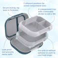 thumbnail image 4 of Bentgo Chill Max Leak-Proof XL Lunch Box (2-Pack)5-Cup Capacity for Adults & Ages 8+, 3 or 4 Compartment Bento Box, BPA-Free, Dishwasher Safe (Fog & Deep Teal), 4 of 9