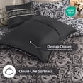 thumbnail image 6 of Regency Heights 8 Pieces Jacquard Comforter Set with Bedskirt and Decor Pillows, Queen, Black, 6 of 9