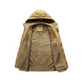 thumbnail image 3 of LilyLLL Mens Winter Fleece Lined Warm Jacket Outdoor Pockets Detachable Hood Thick Coat, 3 of 5