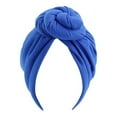 thumbnail image 1 of Guardurnaity Turbante Hijab musulmán con nudo de 2 capas, gorro elegante con cubierta en espiral, gorro de cabeza ancha, gorros de moda, accesorios Sombreros azul real, 1 of 6