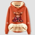 thumbnail image 2 of XIAONU Women's Casual Cow Print Pullover Hoodie Fashionable Long Sleeve Sweatshirt for Cozy Winter Comfort, 2 of 3