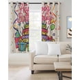 thumbnail image 2 of Happy Birthday Kitchen Curtains Ribbon Cake Balloon Cartoon Cafe Short Curtains for Bathroom Blackout Window Curtain Grommet Small Window Treatment Tier Drapes for Bedroom Living Room 42"x45"x2, 2 of 9