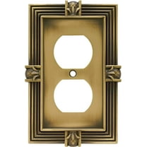 Franklin Brass Pineapple (1-Pack) Outlet Covers Wall Plate Tumbled Antique Brass 1-Gang Wall Plate Single Duplex Switch Plates Electrical Guard 64472